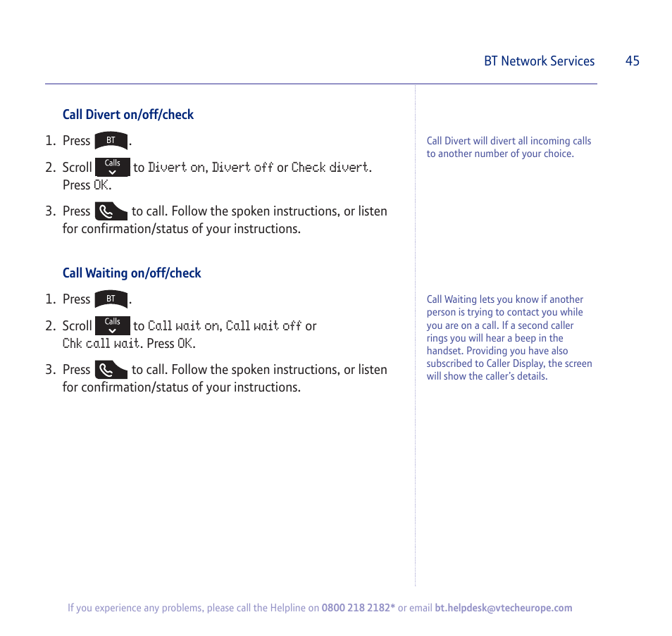 BT verve 450 User Manual | Page 45 / 80