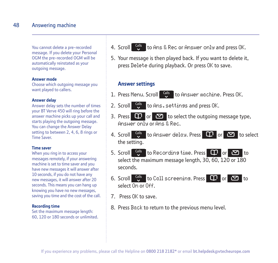 BT verve 450 User Manual | Page 48 / 80