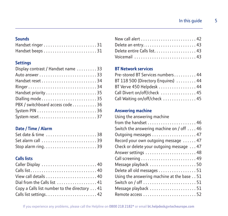 BT verve 450 User Manual | Page 5 / 80