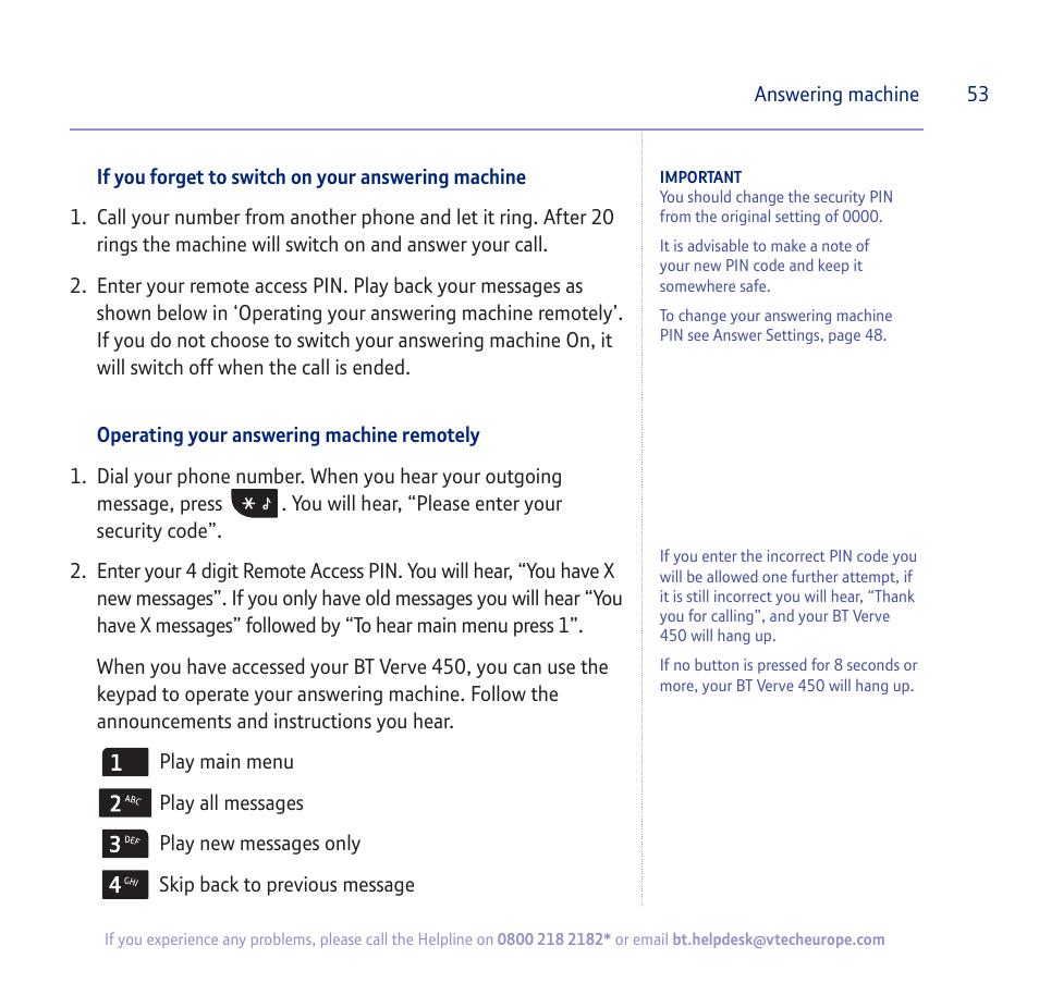 BT verve 450 User Manual | Page 53 / 80