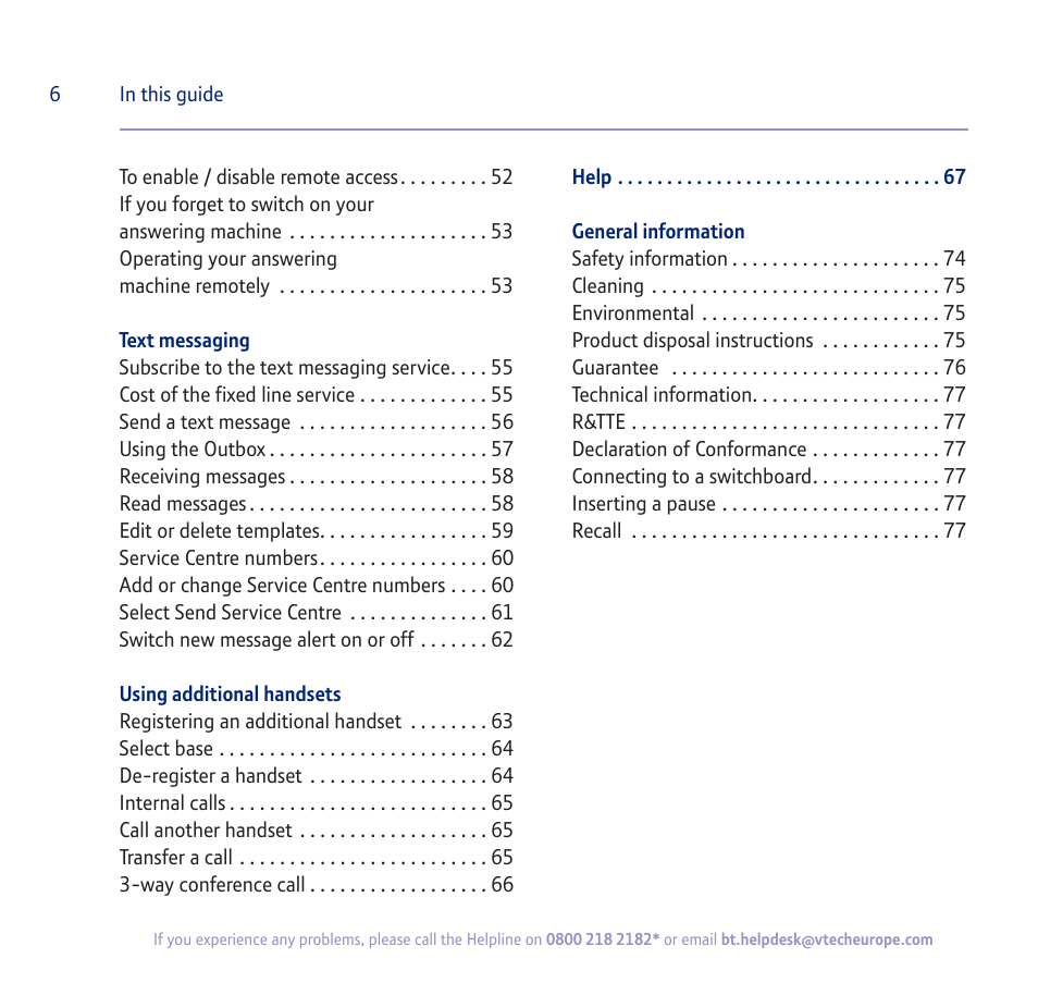 BT verve 450 User Manual | Page 6 / 80