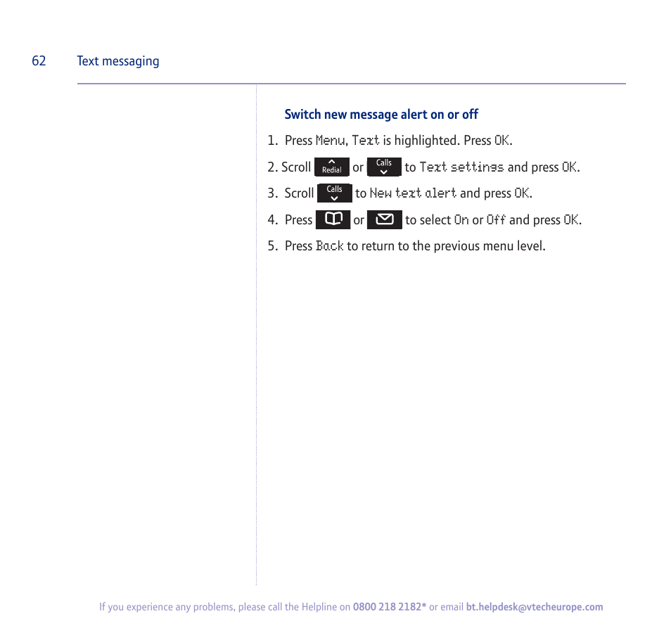 BT verve 450 User Manual | Page 62 / 80