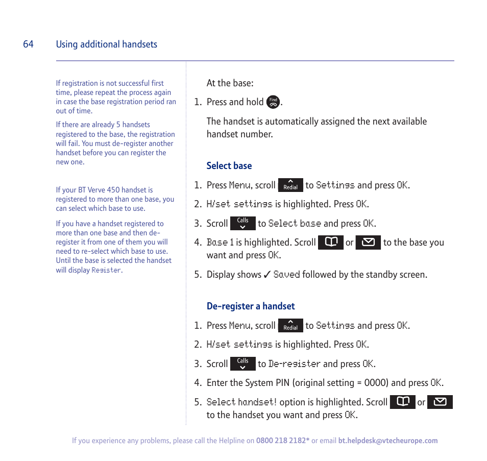 BT verve 450 User Manual | Page 64 / 80