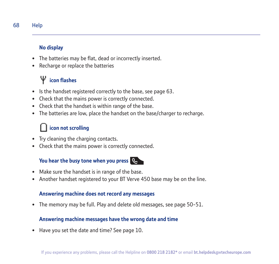 BT verve 450 User Manual | Page 68 / 80