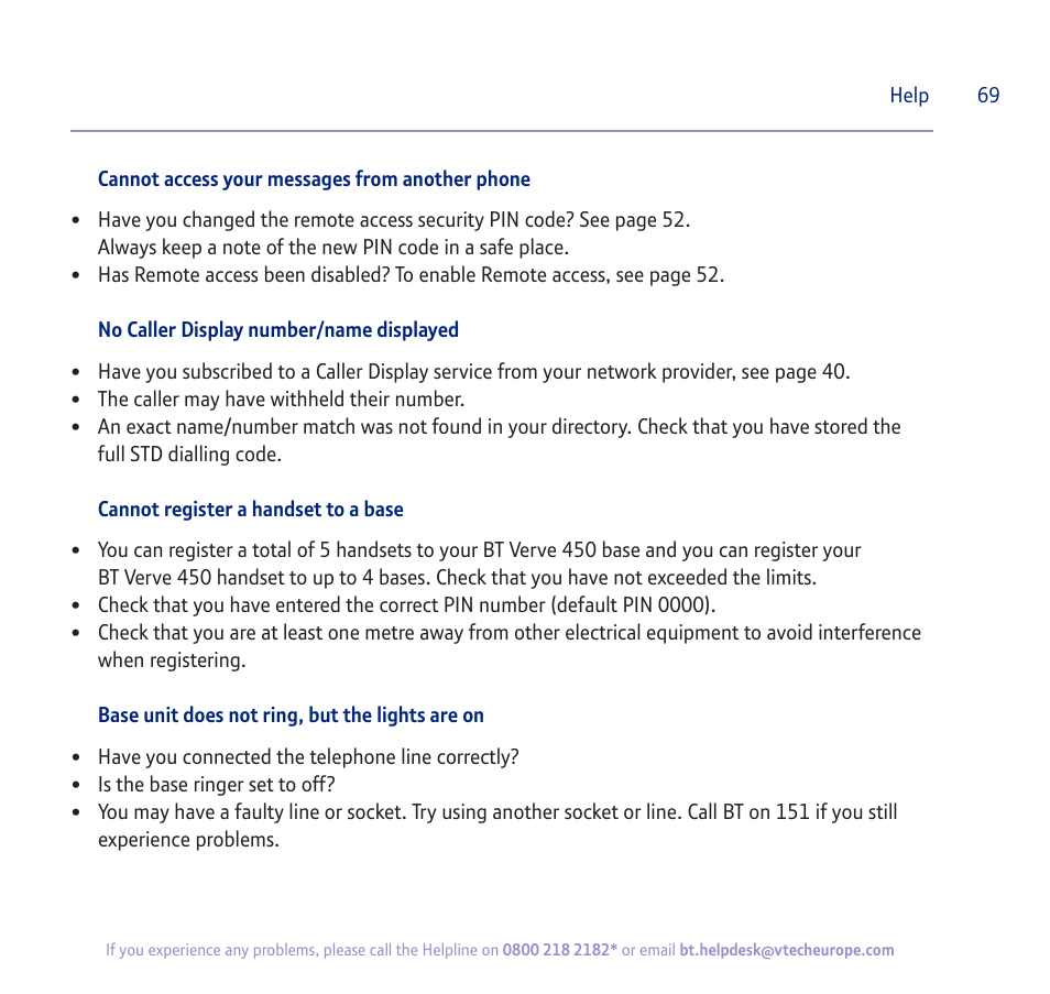 BT verve 450 User Manual | Page 69 / 80