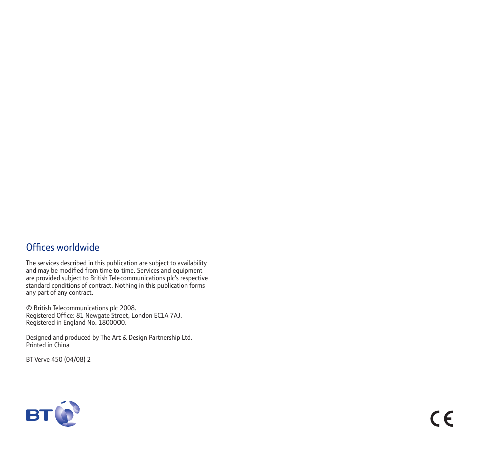 Offices worldwide | BT verve 450 User Manual | Page 80 / 80