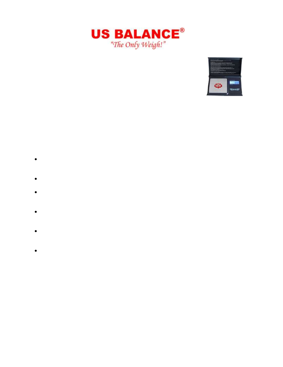US Balance US-FANTASTICO 150g x 0.01 User Manual | 2 pages
