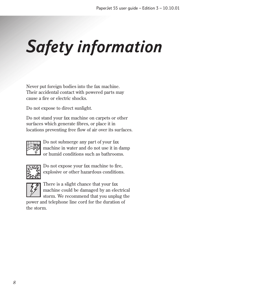 Safety information | BT 55 User Manual | Page 10 / 56