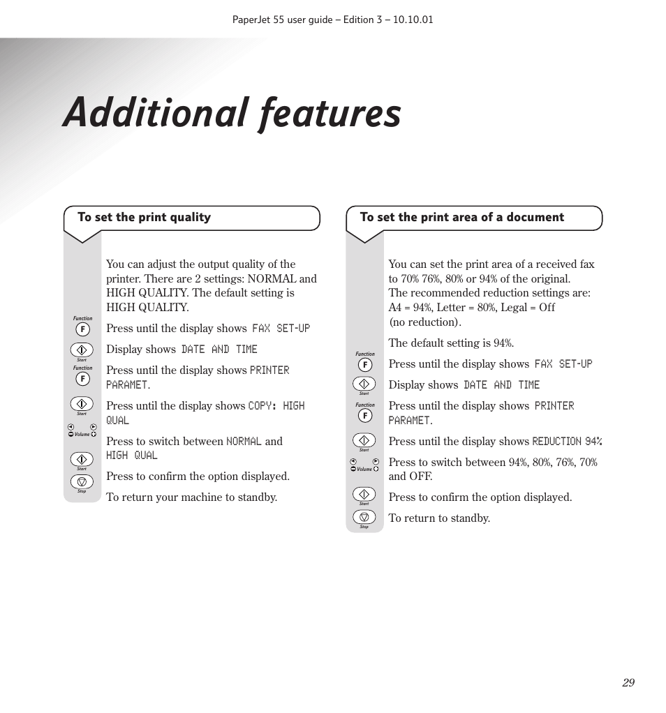 Additional features | BT 55 User Manual | Page 31 / 56