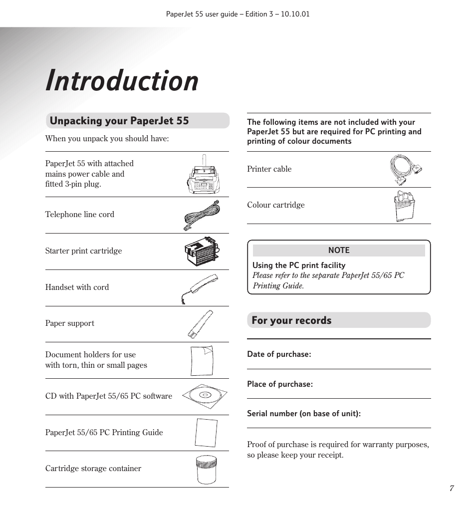 Introduction | BT 55 User Manual | Page 9 / 56