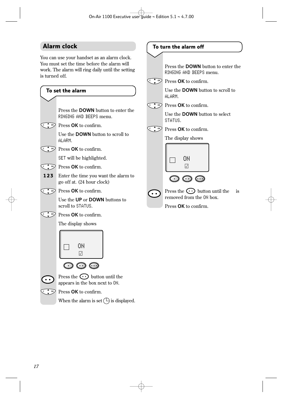 Alarm clock | BT classic 1100 Executive User Manual | Page 17 / 30