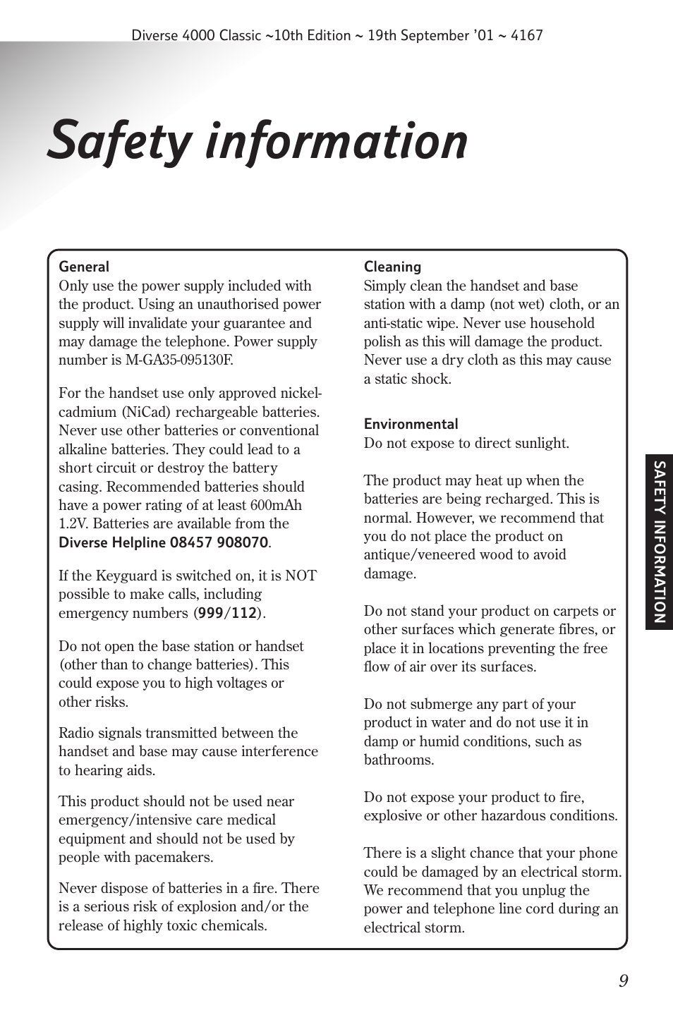 Safety information | BT 4000 Classic User Manual | Page 11 / 47