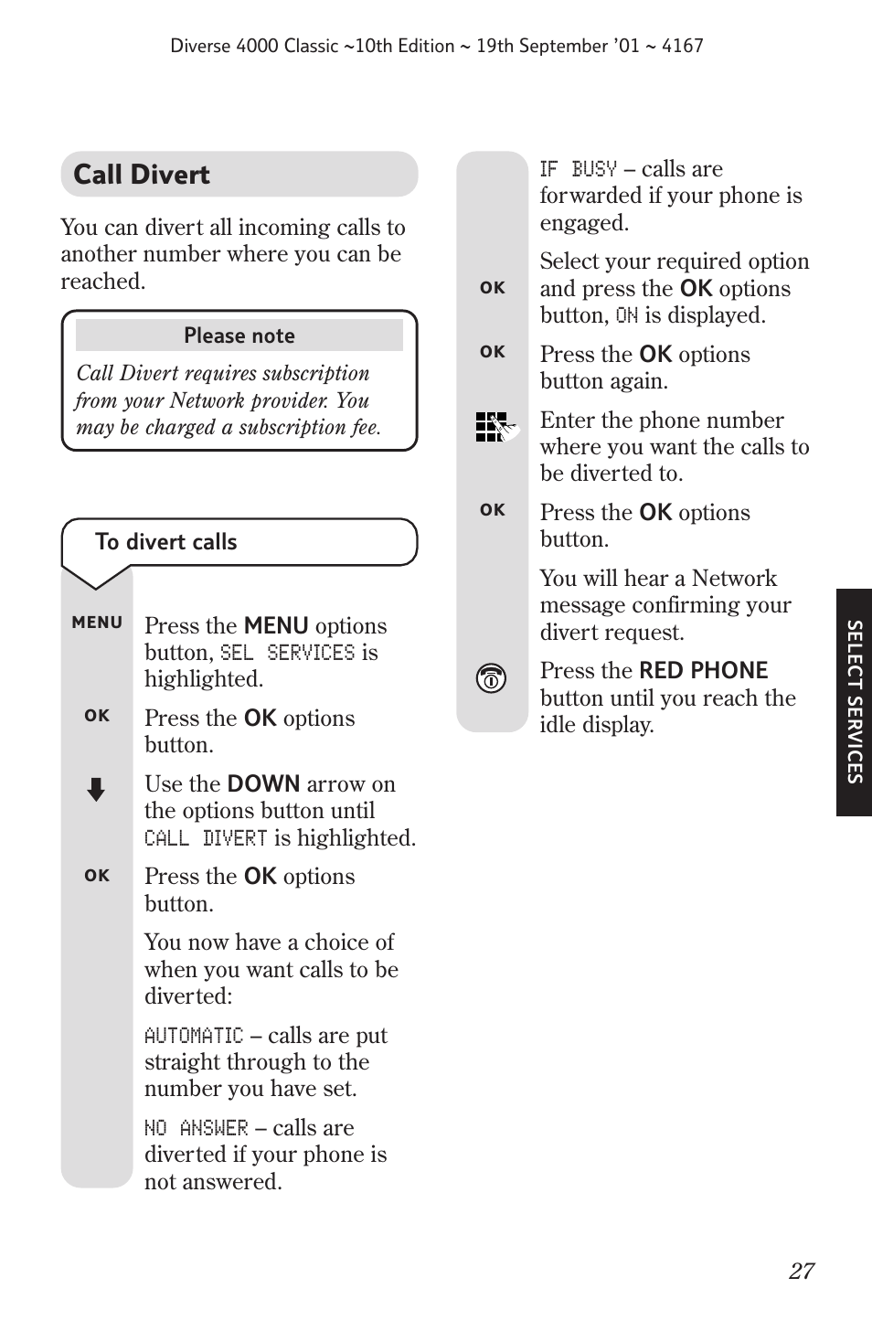 Call waiting, Voice mail, Call divert | BT 4000 Classic User Manual | Page 29 / 47