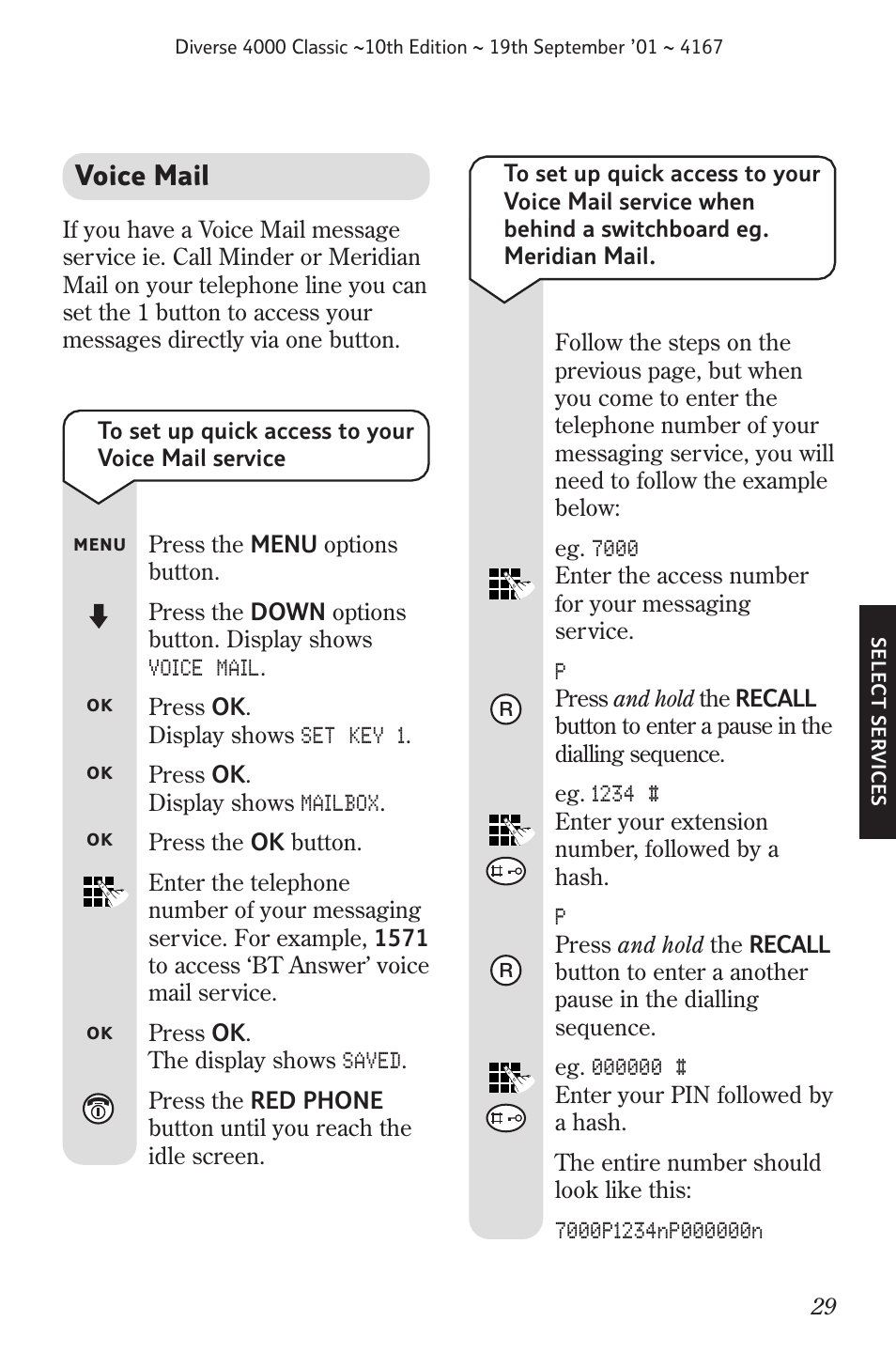 Voice mail | BT 4000 Classic User Manual | Page 31 / 47