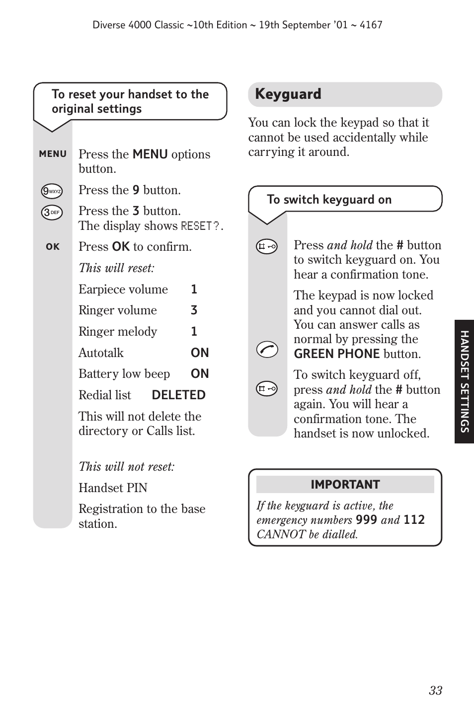 General informatio, Guarantee, General information | Keyguard | BT 4000 Classic User Manual | Page 35 / 47