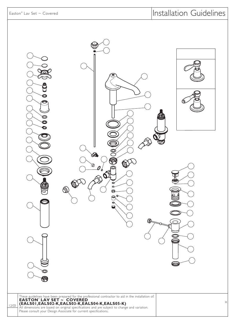 Installation guidelines | Waterworks Easton Classic Low Profile Three Hole Deck Mounted Lavatory Faucet with Oak Lever Handles User Manual | Page 3 / 3