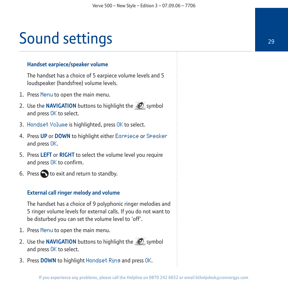 Sound settings | BT 500 User Manual | Page 29 / 86