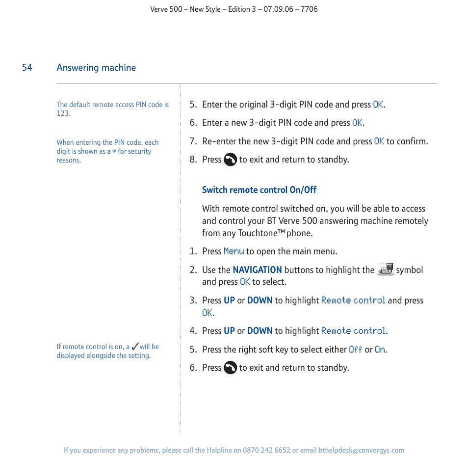 BT 500 User Manual | Page 54 / 86