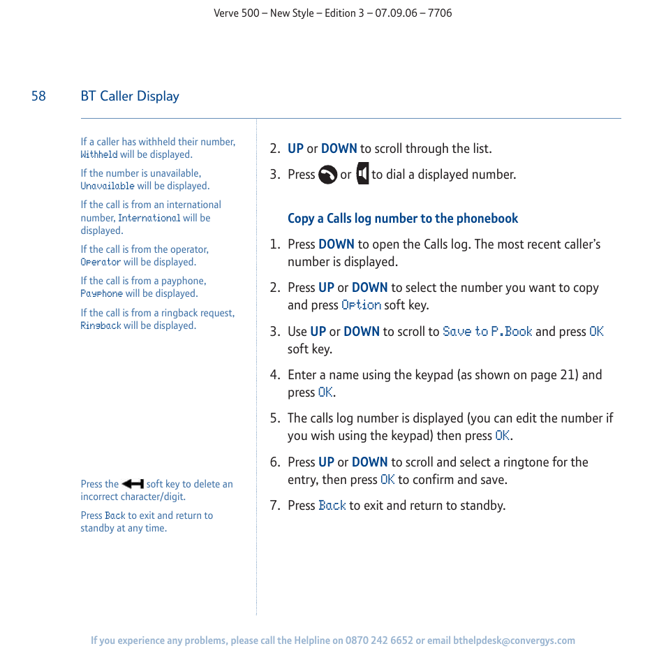 BT 500 User Manual | Page 58 / 86