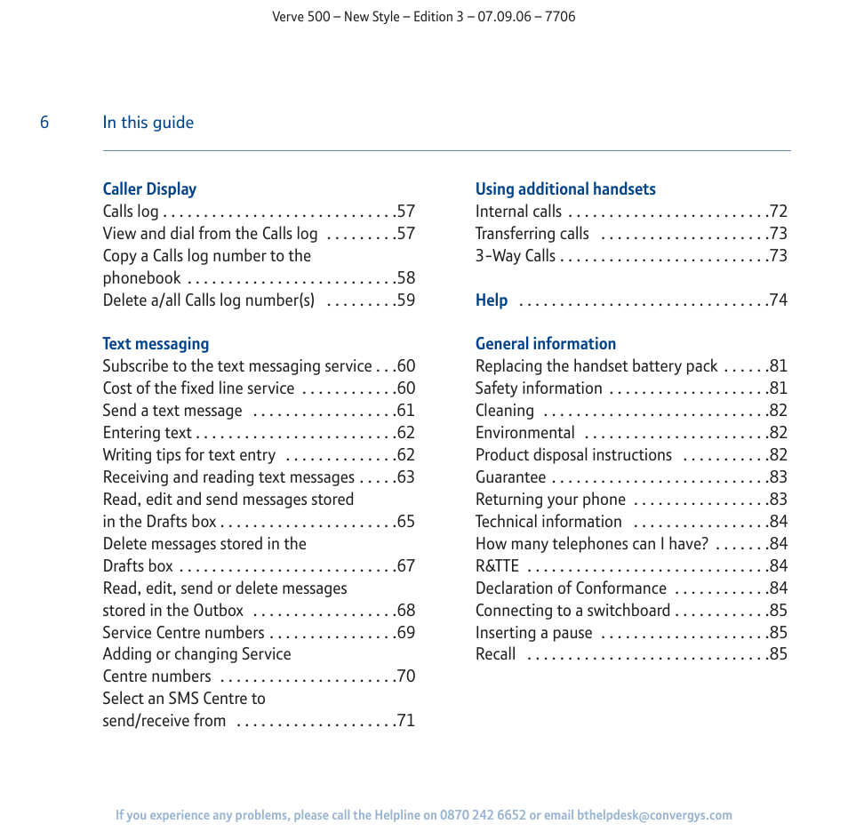 BT 500 User Manual | Page 6 / 86