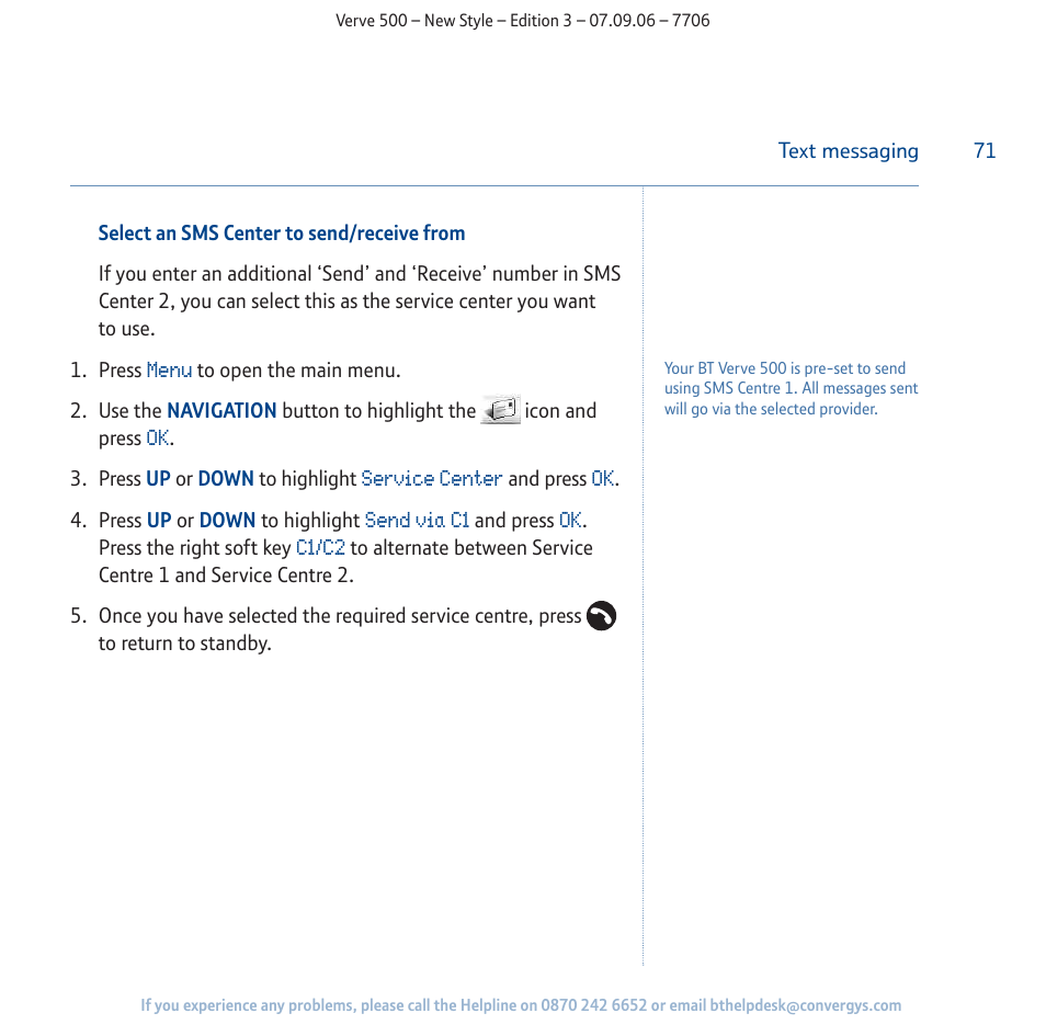 BT 500 User Manual | Page 71 / 86