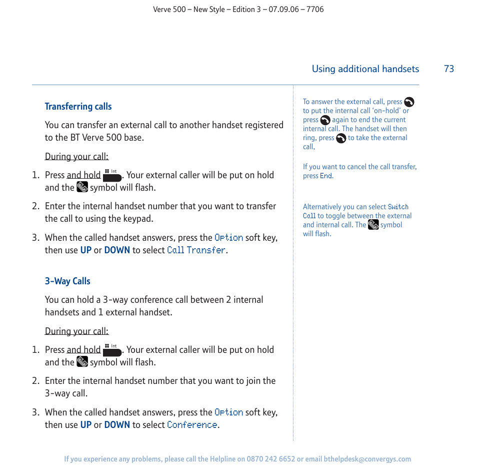 BT 500 User Manual | Page 73 / 86