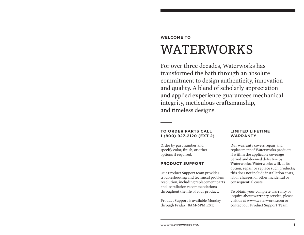 Waterworks | Waterworks Henry Low Profile Three Hole Deck Mounted Lavatory Faucet with Portoro Cylinder and Metal Lever Handles User Manual | Page 7 / 14