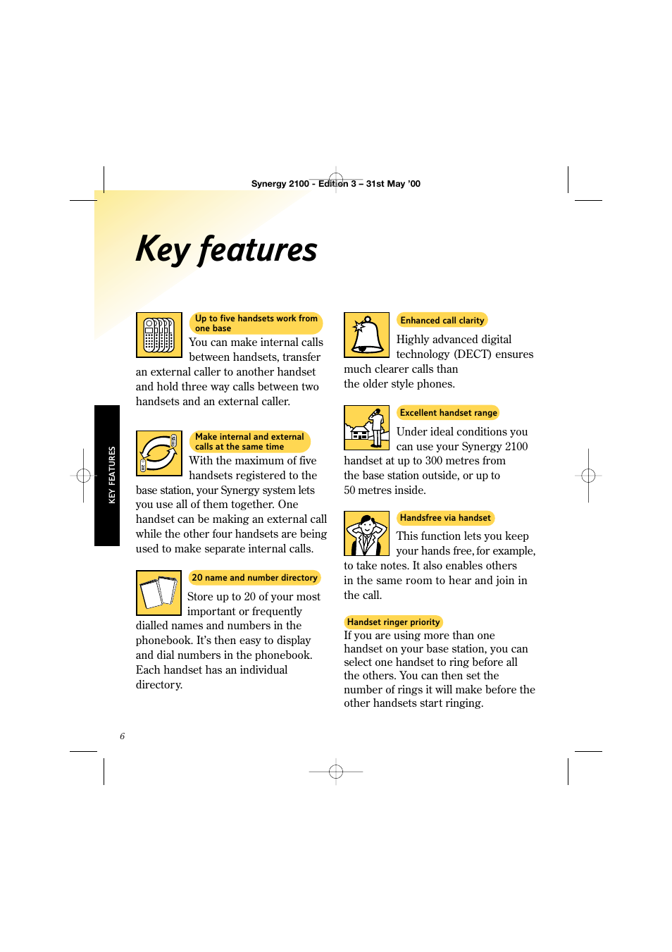Key features | BT 2100 User Manual | Page 10 / 29