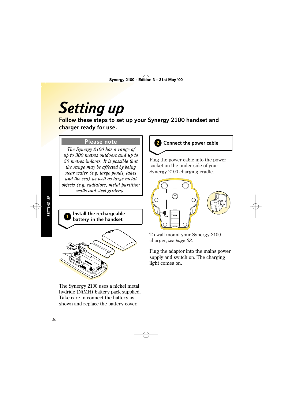 Setting up | BT 2100 User Manual | Page 14 / 29