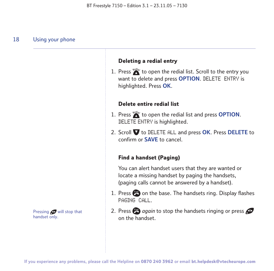 BT 7150 User Manual | Page 18 / 80