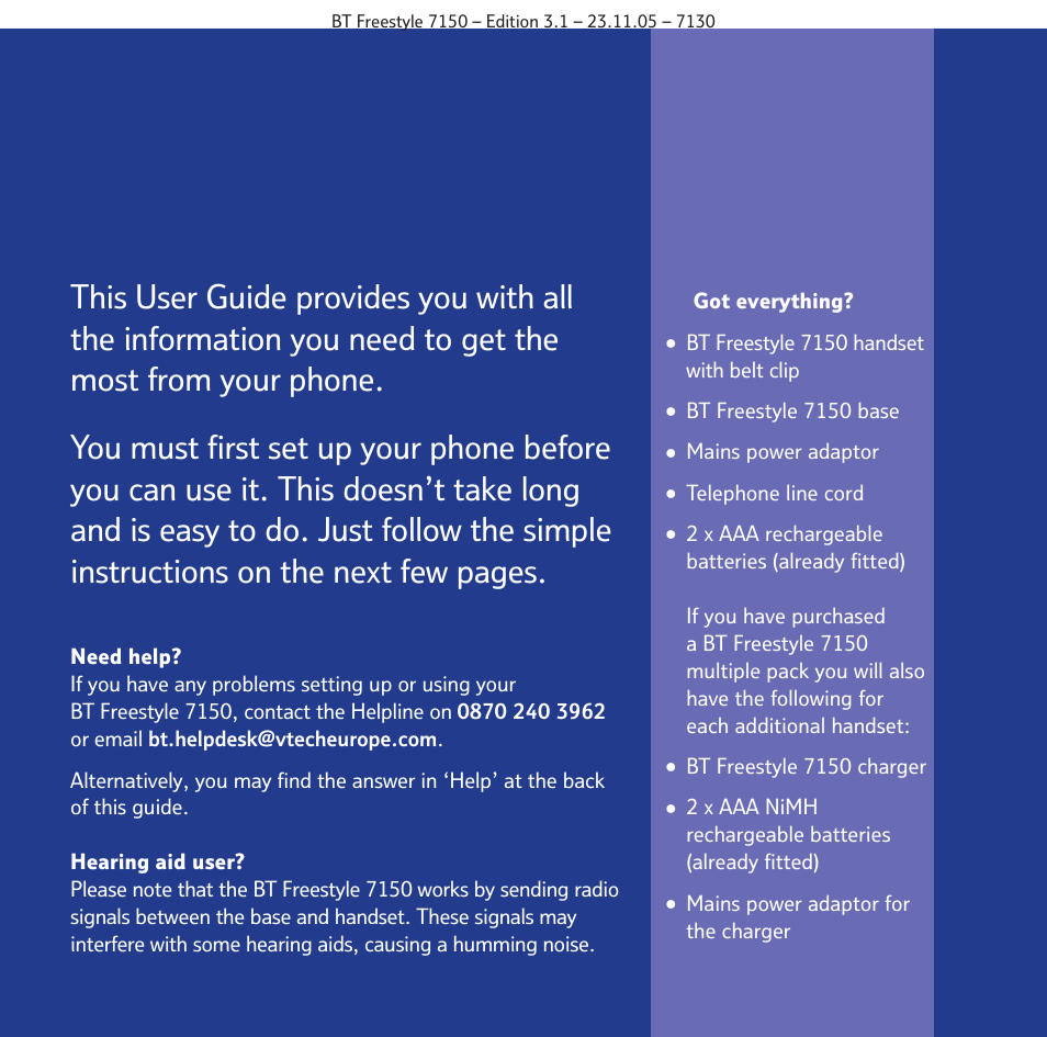 BT 7150 User Manual | Page 3 / 80