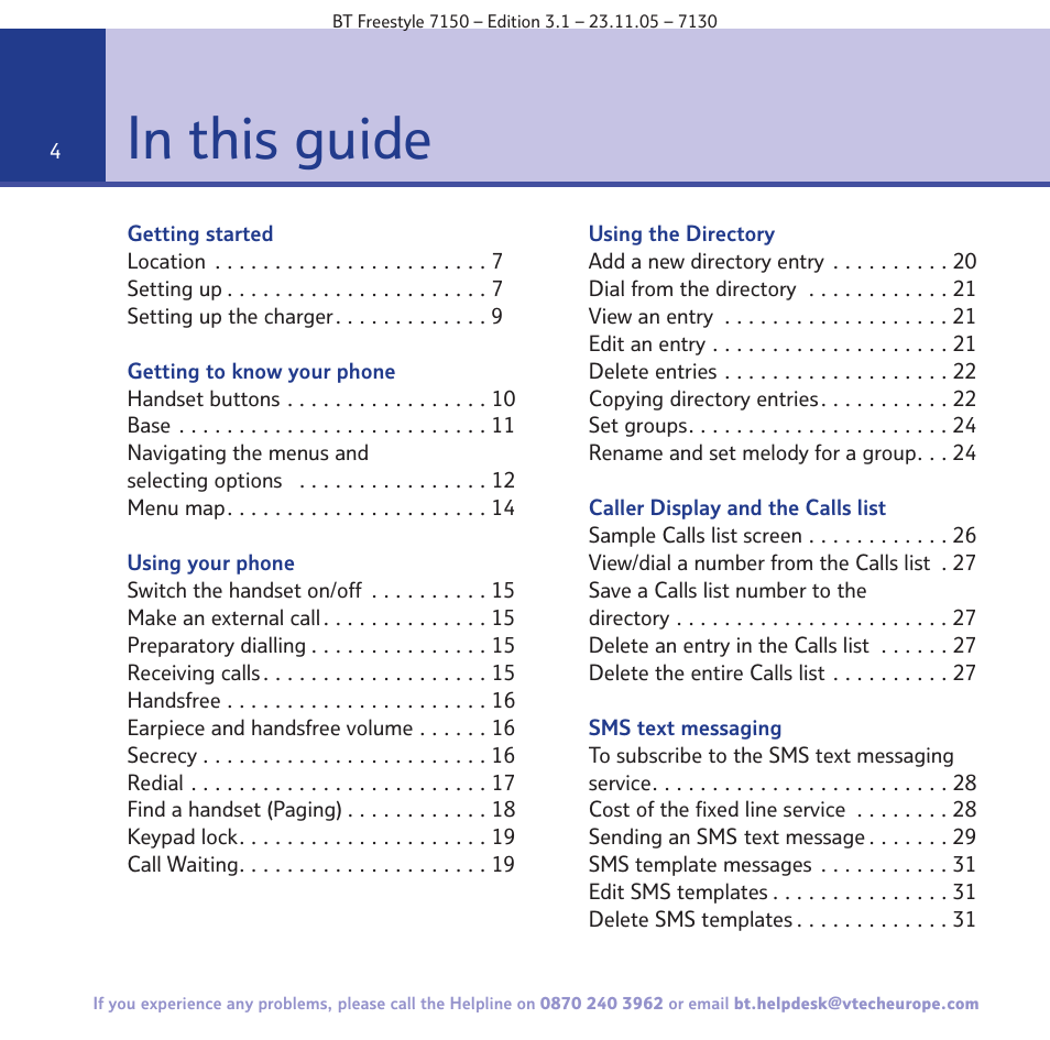 BT 7150 User Manual | Page 4 / 80