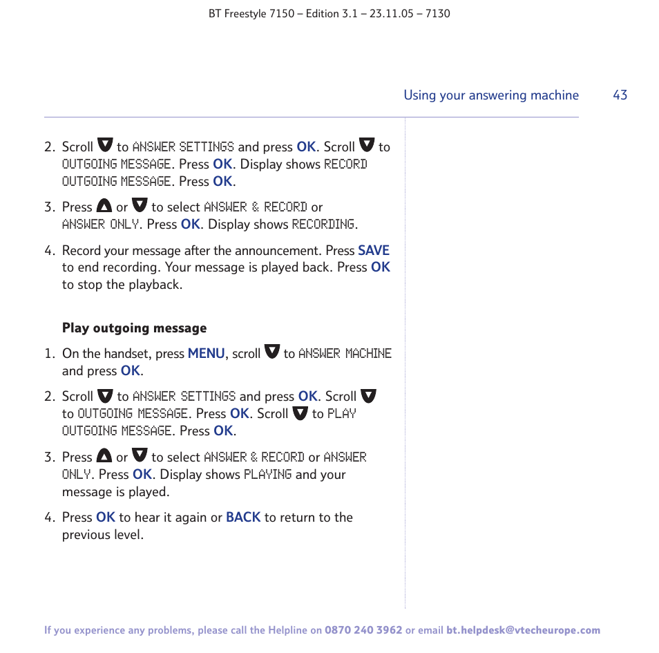 BT 7150 User Manual | Page 43 / 80