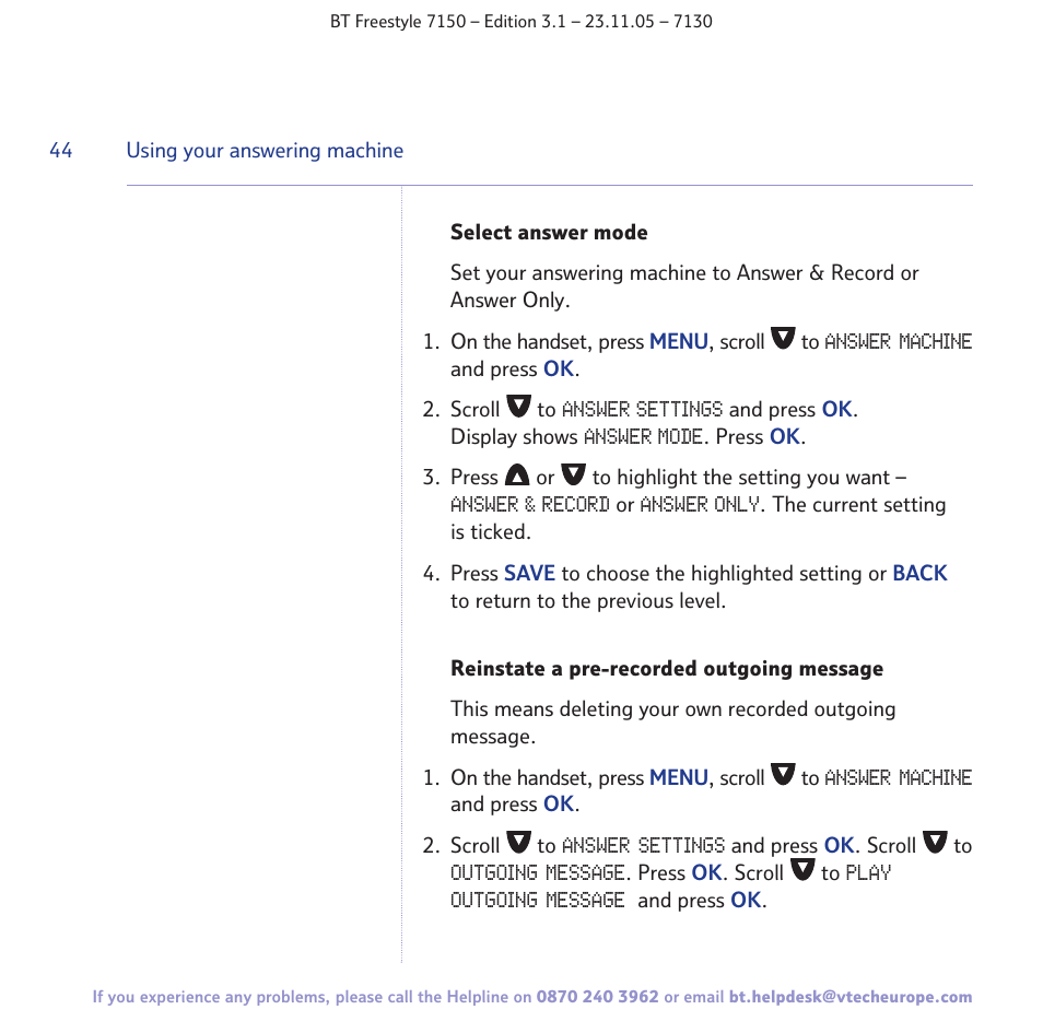BT 7150 User Manual | Page 44 / 80