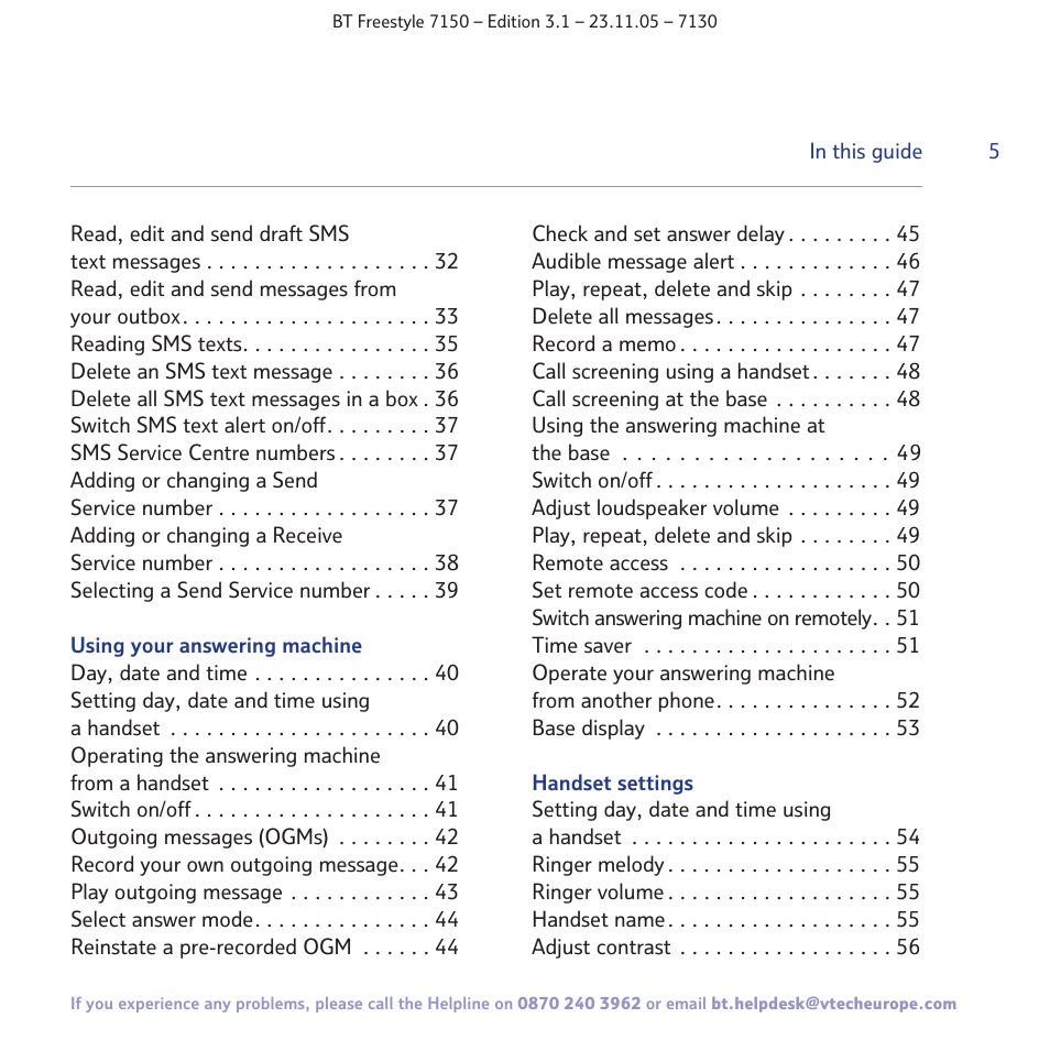 BT 7150 User Manual | Page 5 / 80
