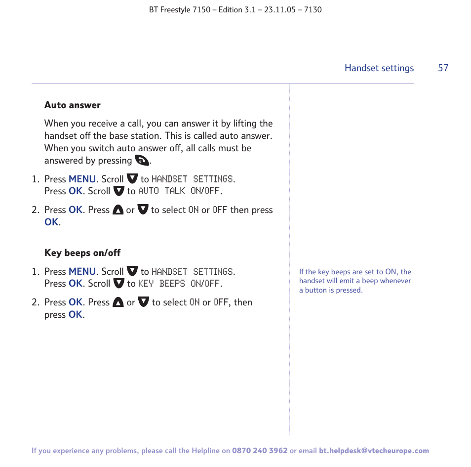 BT 7150 User Manual | Page 57 / 80