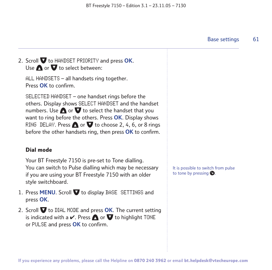 BT 7150 User Manual | Page 61 / 80