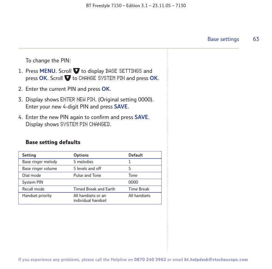 BT 7150 User Manual | Page 63 / 80