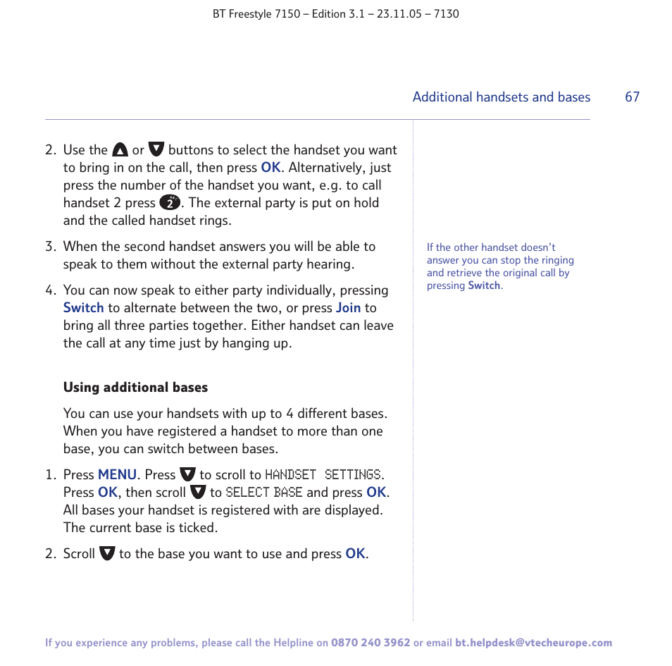 BT 7150 User Manual | Page 67 / 80