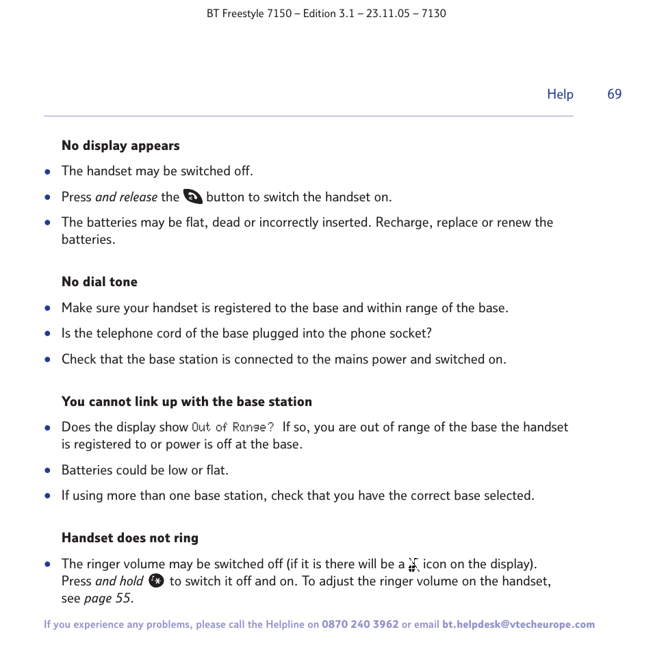 BT 7150 User Manual | Page 69 / 80