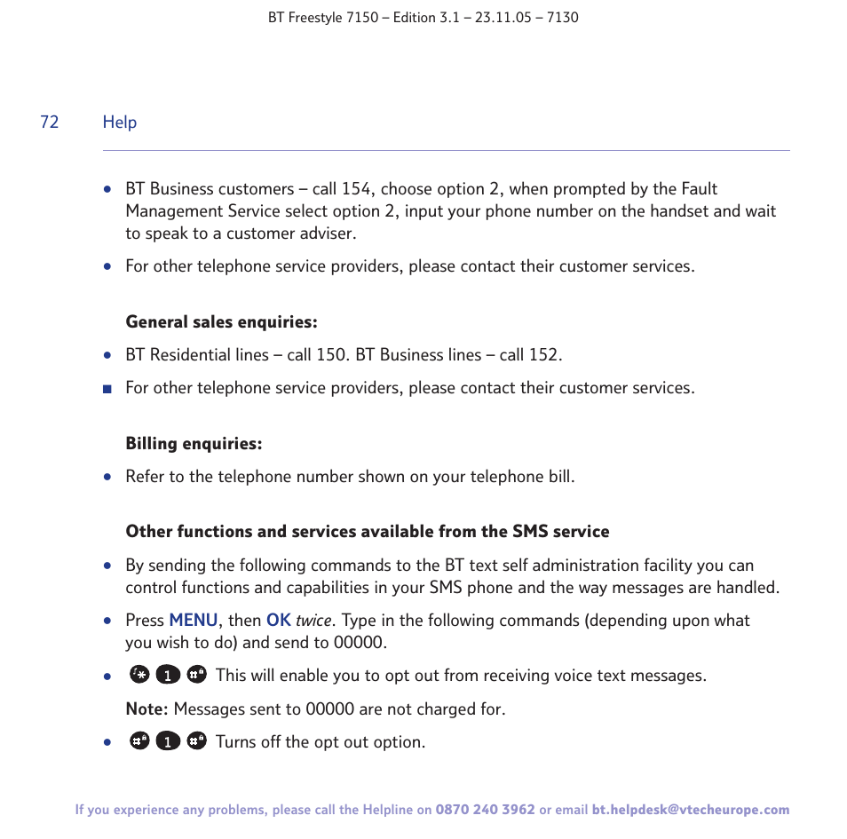 BT 7150 User Manual | Page 72 / 80