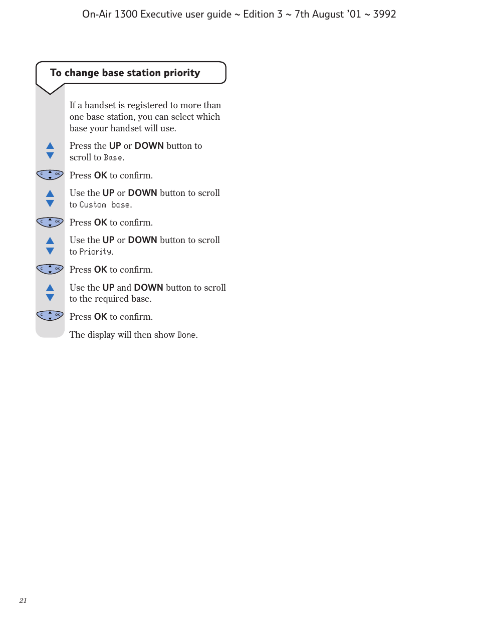 BT 1300 Executive User Manual | Page 22 / 41
