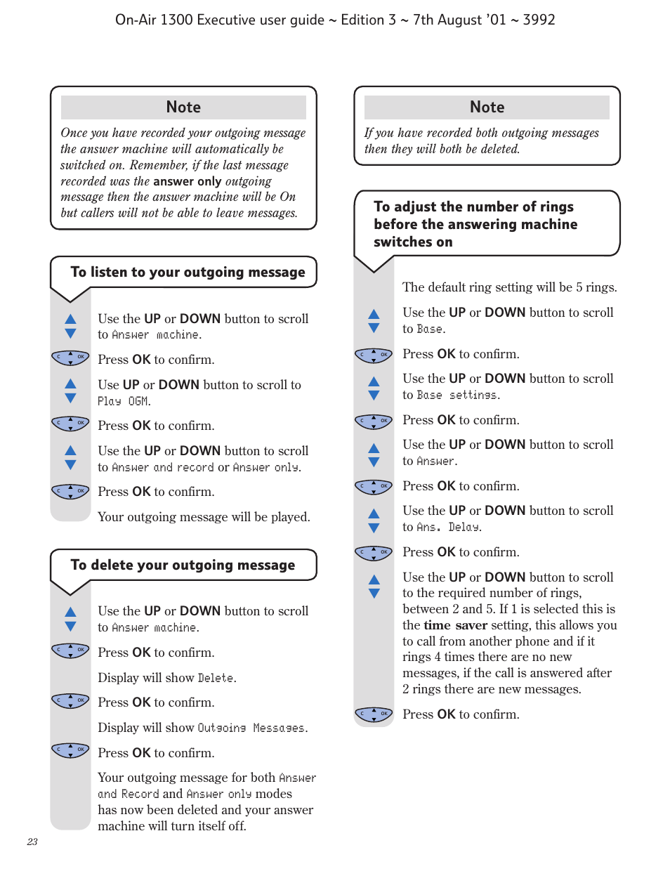 BT 1300 Executive User Manual | Page 24 / 41