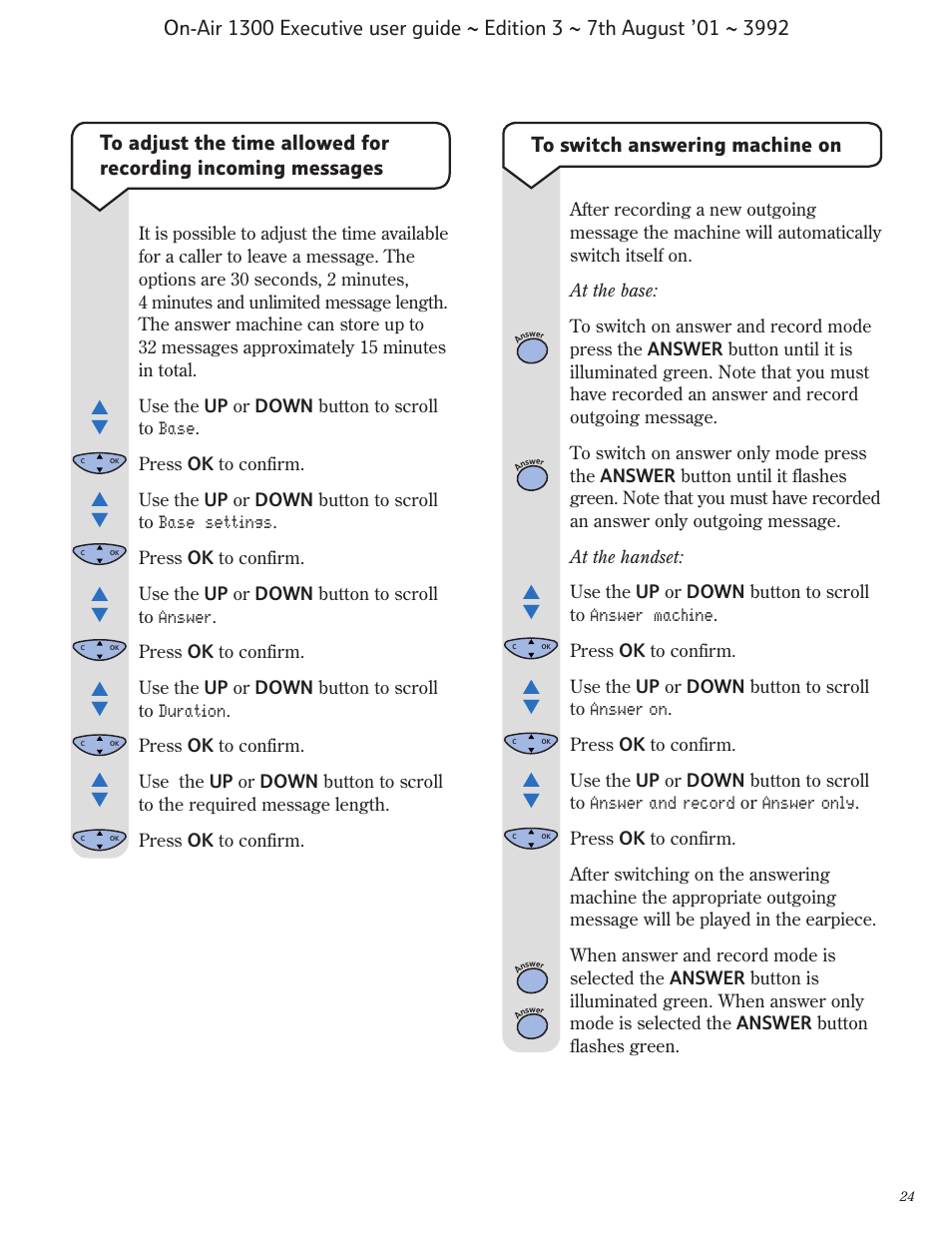 BT 1300 Executive User Manual | Page 25 / 41