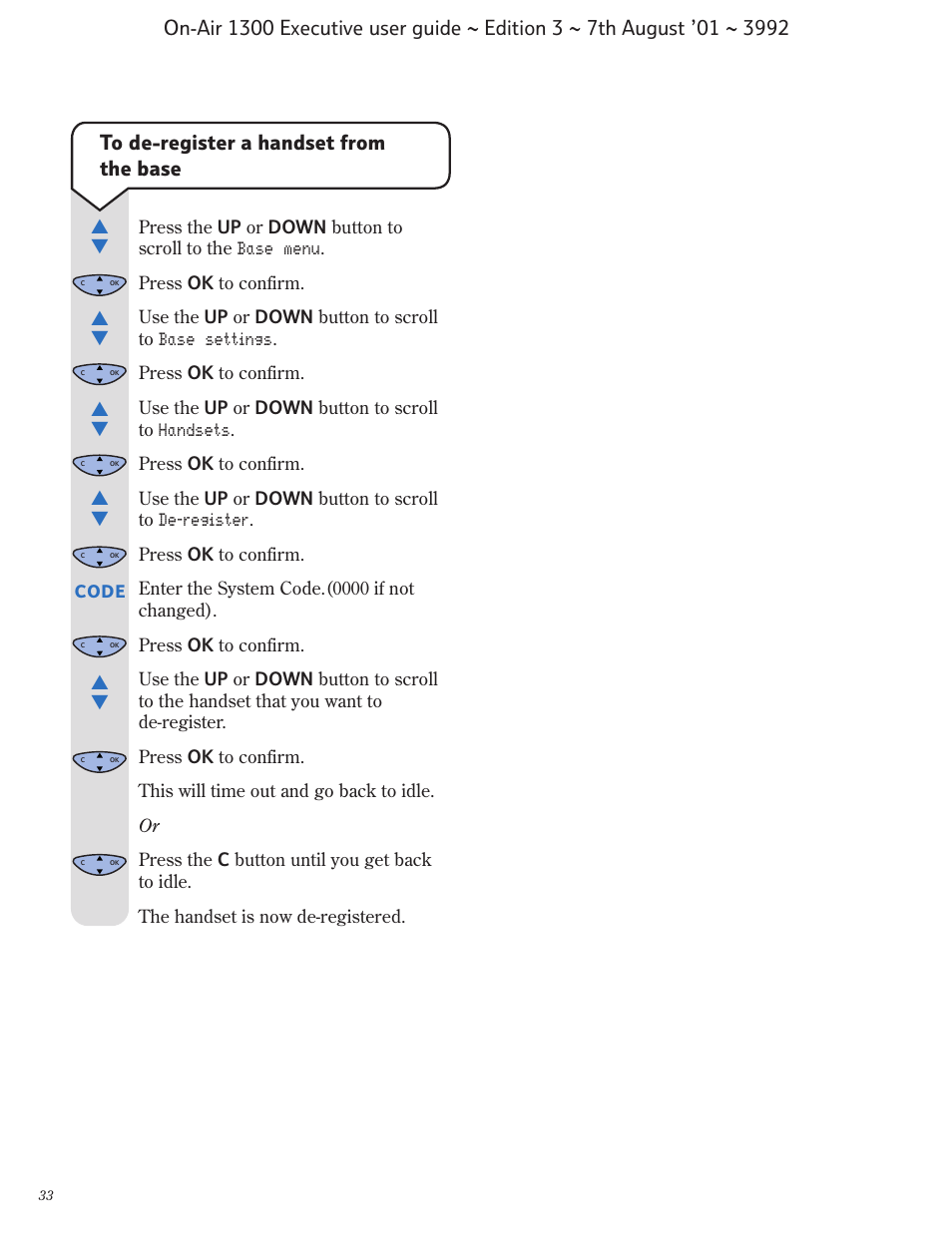 BT 1300 Executive User Manual | Page 34 / 41