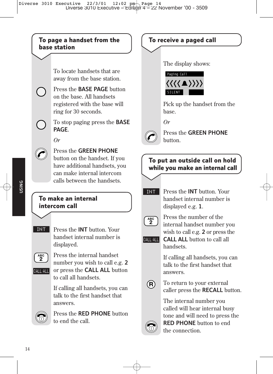 BT 3010 Executive User Manual | Page 18 / 62
