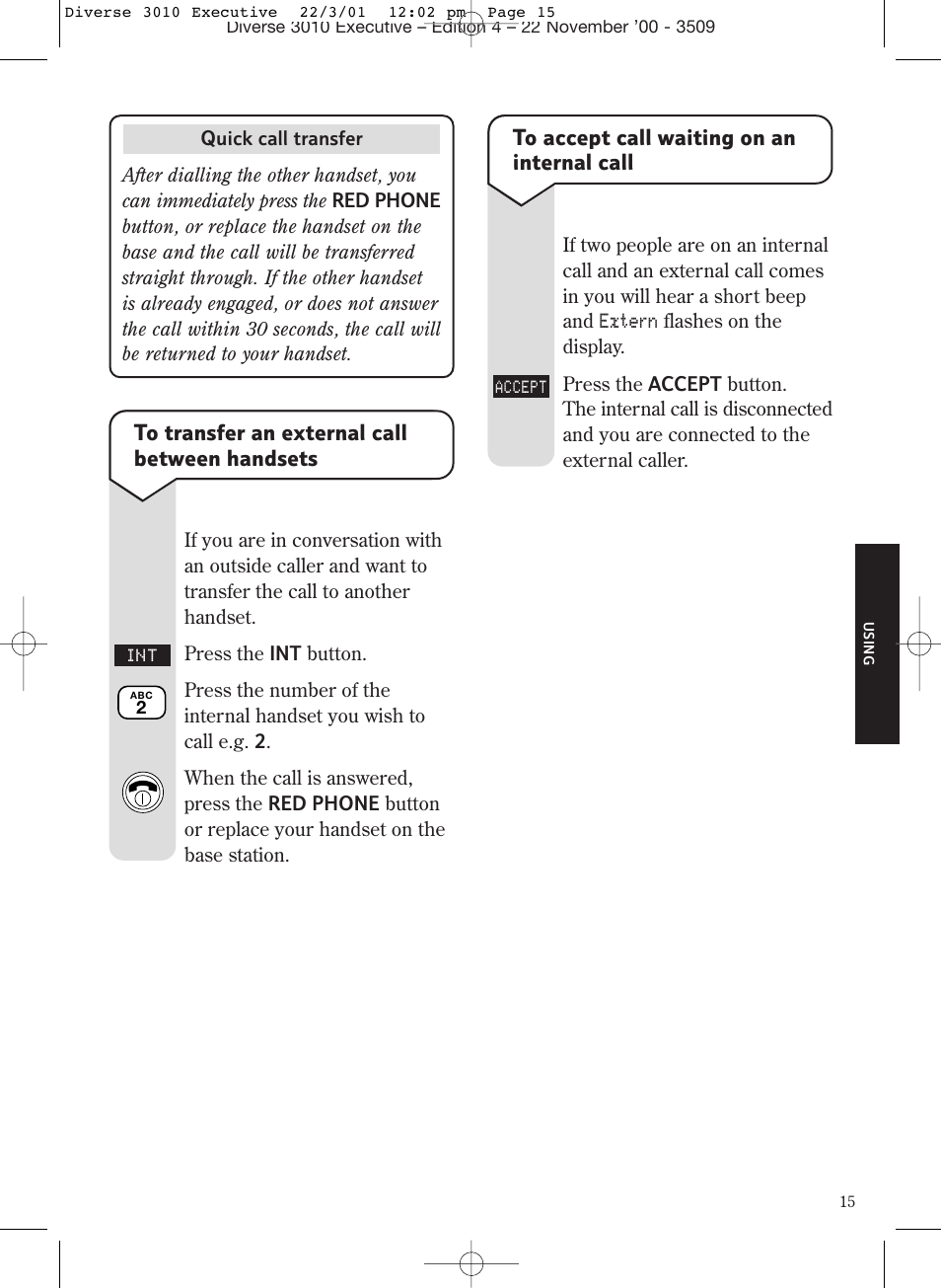 BT 3010 Executive User Manual | Page 19 / 62