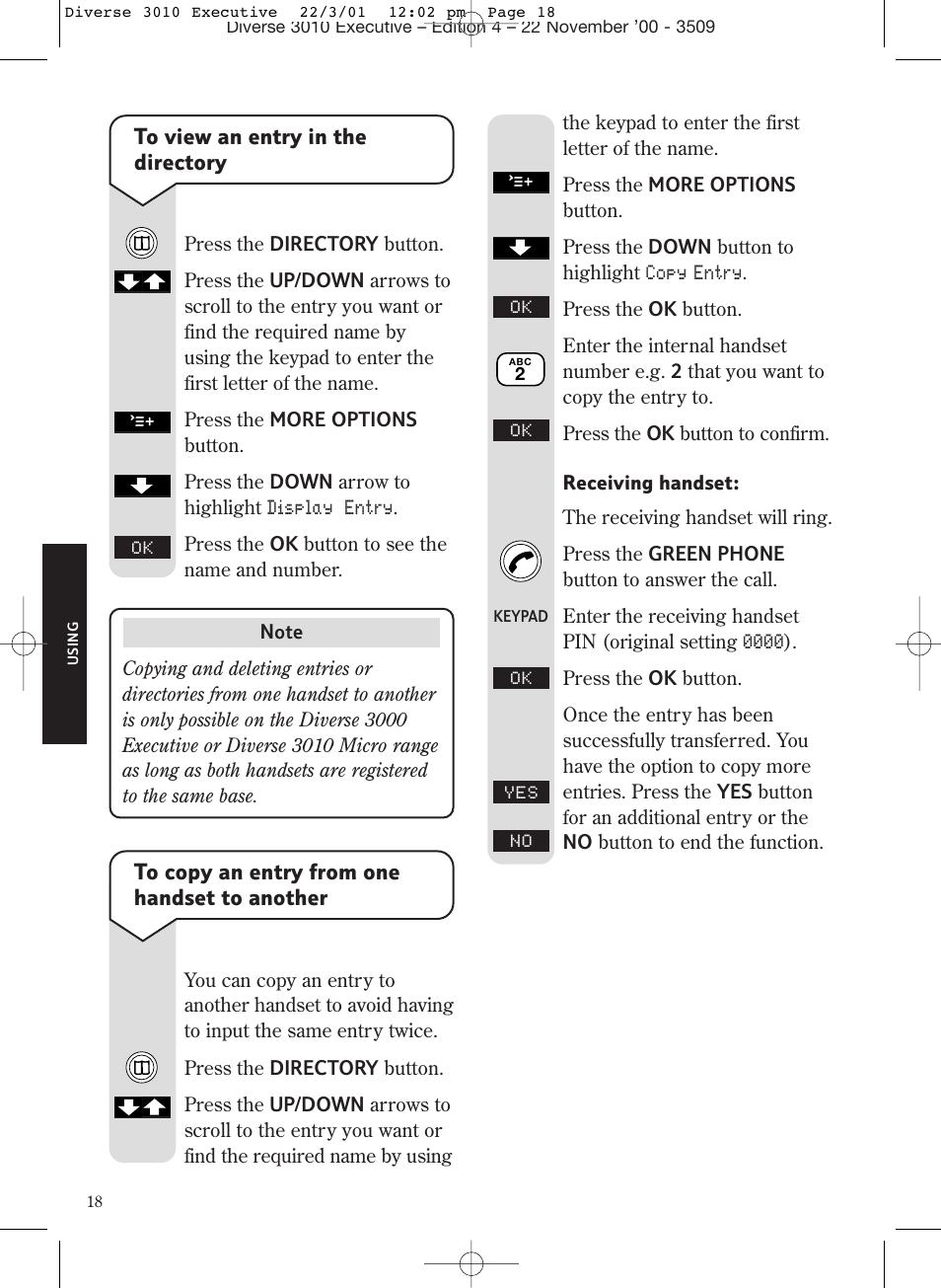 BT 3010 Executive User Manual | Page 22 / 62