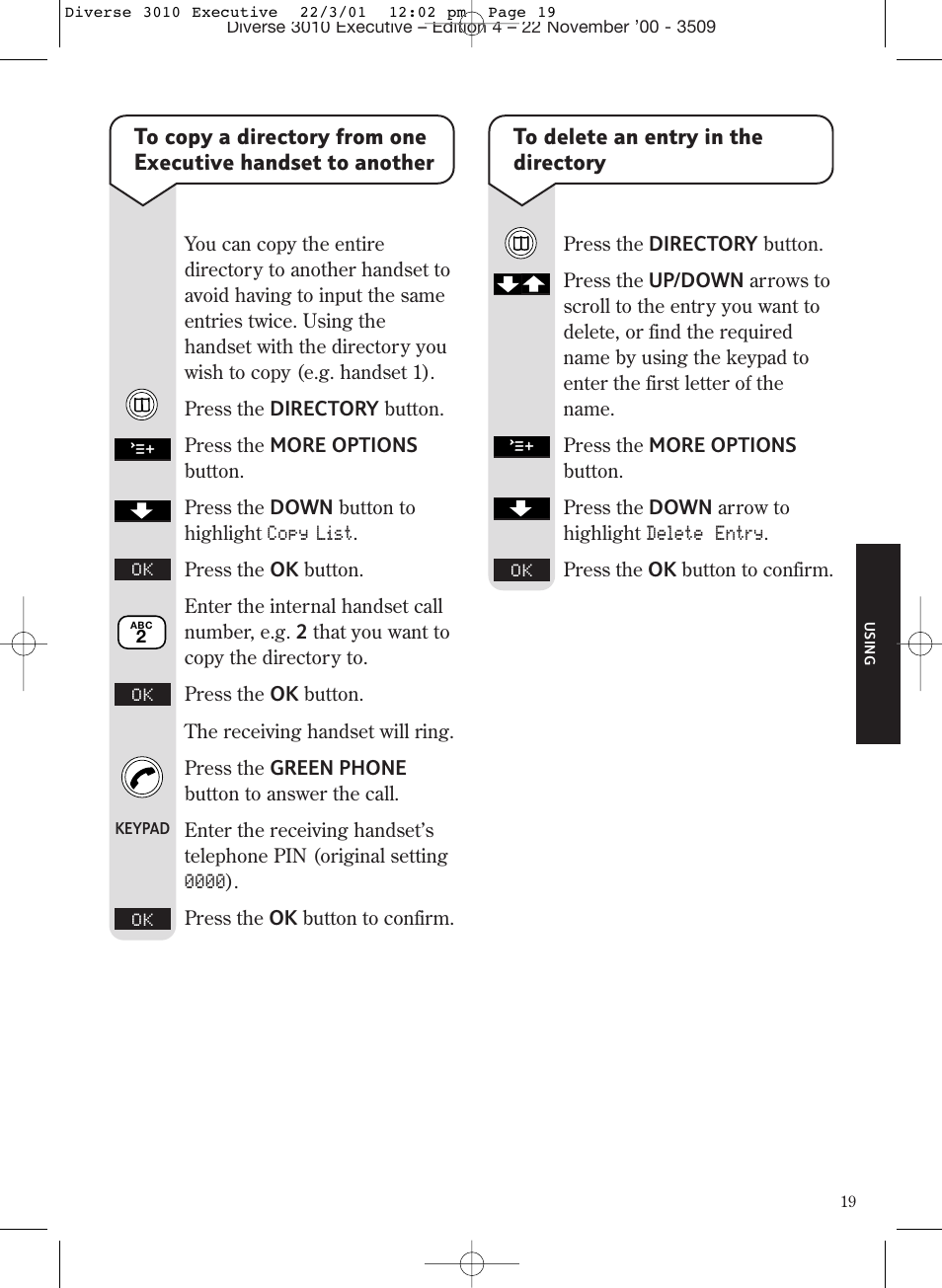BT 3010 Executive User Manual | Page 23 / 62