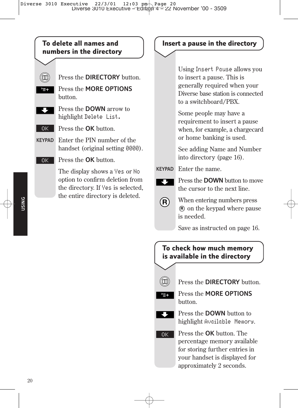 BT 3010 Executive User Manual | Page 24 / 62
